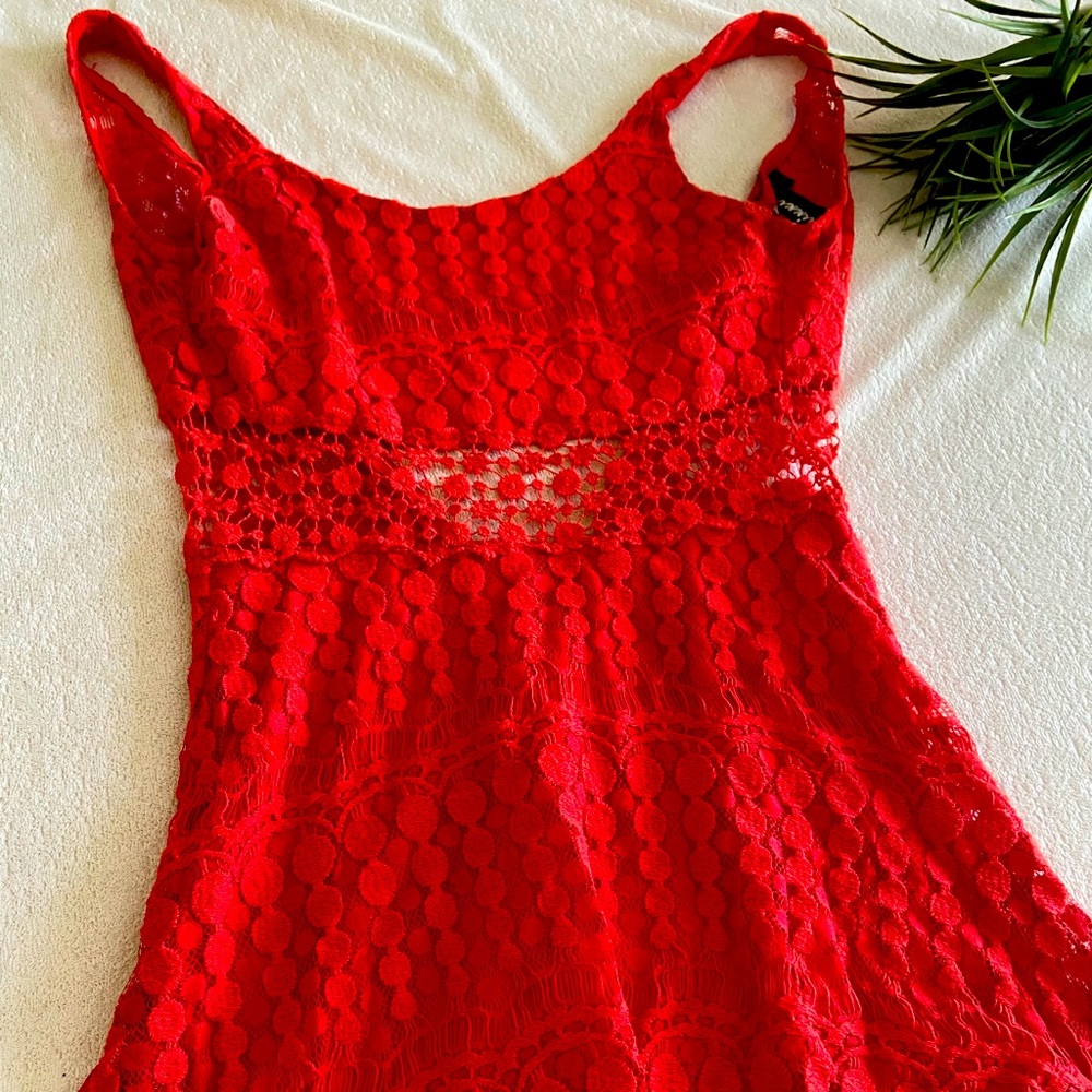 RED FLOWER DRESS